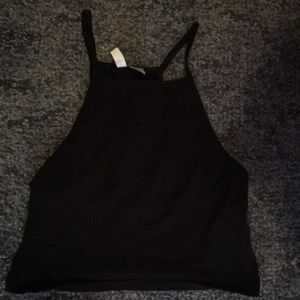 Black cropped tank top